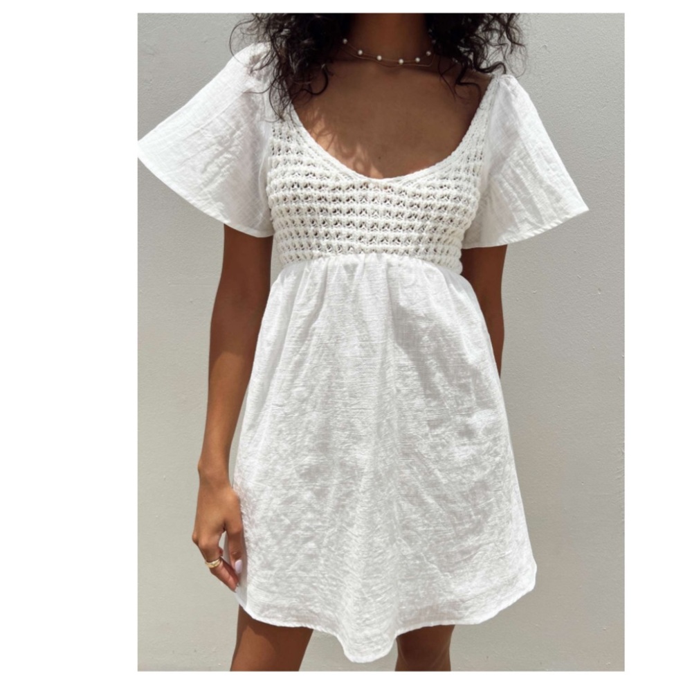 Princess Polly White Crochet Dress
